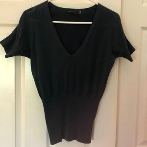 Teal blue shirt sleeve sweater